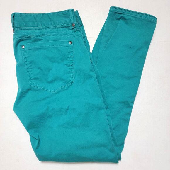 Athleta Teal Skinny Jeans SZ 8 - Picture 1 of 4
